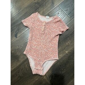 Zara Girl Floral Print Short Sleeve Bodysuit Size‎ 10